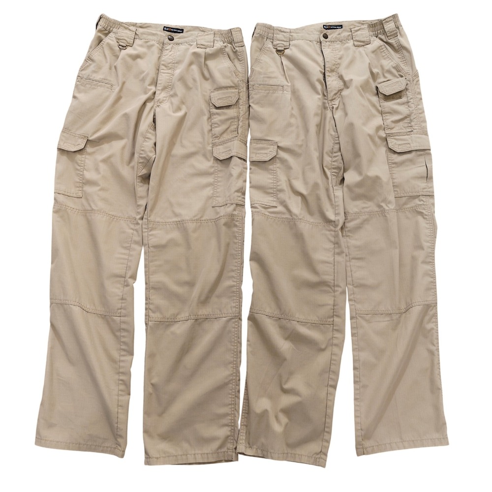 Set of 2 5.11 Tactical Series Khaki Ripstop Cargo Pants Mens 34x36 Tan Workwear